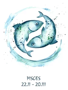 Un símbolo del Piscis pintado a mano