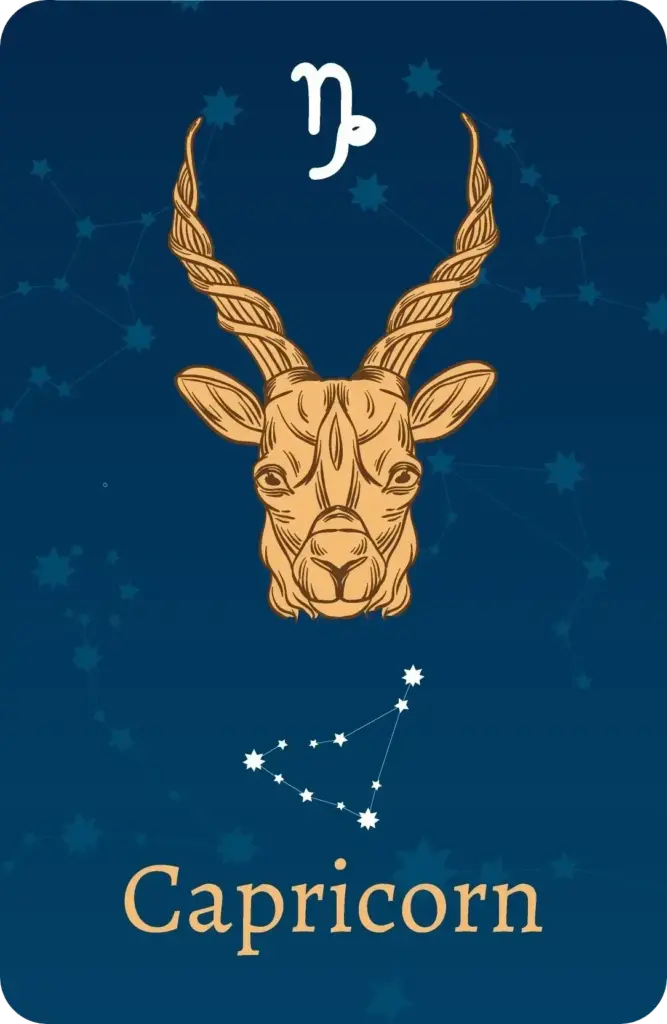 Signo astrológico Capricornio con representación de las estrellas