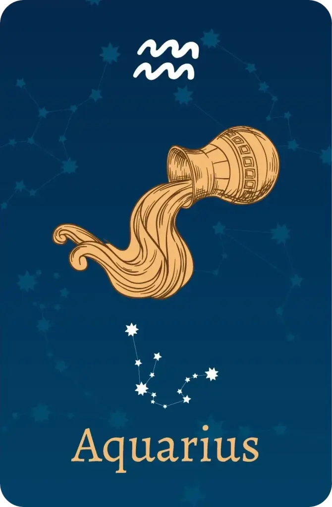 Signo astrológico Acuario con representación de las estrellas