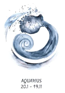 Un símbolo de Acuario pintado a mano