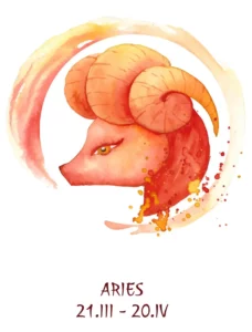 Símbolo de Aries pintado a mano